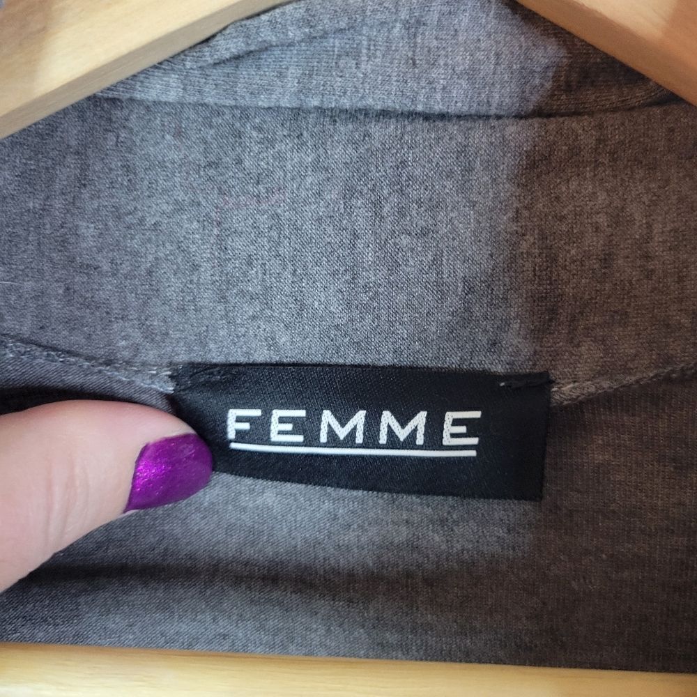 Open Front Mid Grey Cardigan With Pockets - Picture 5 of 9